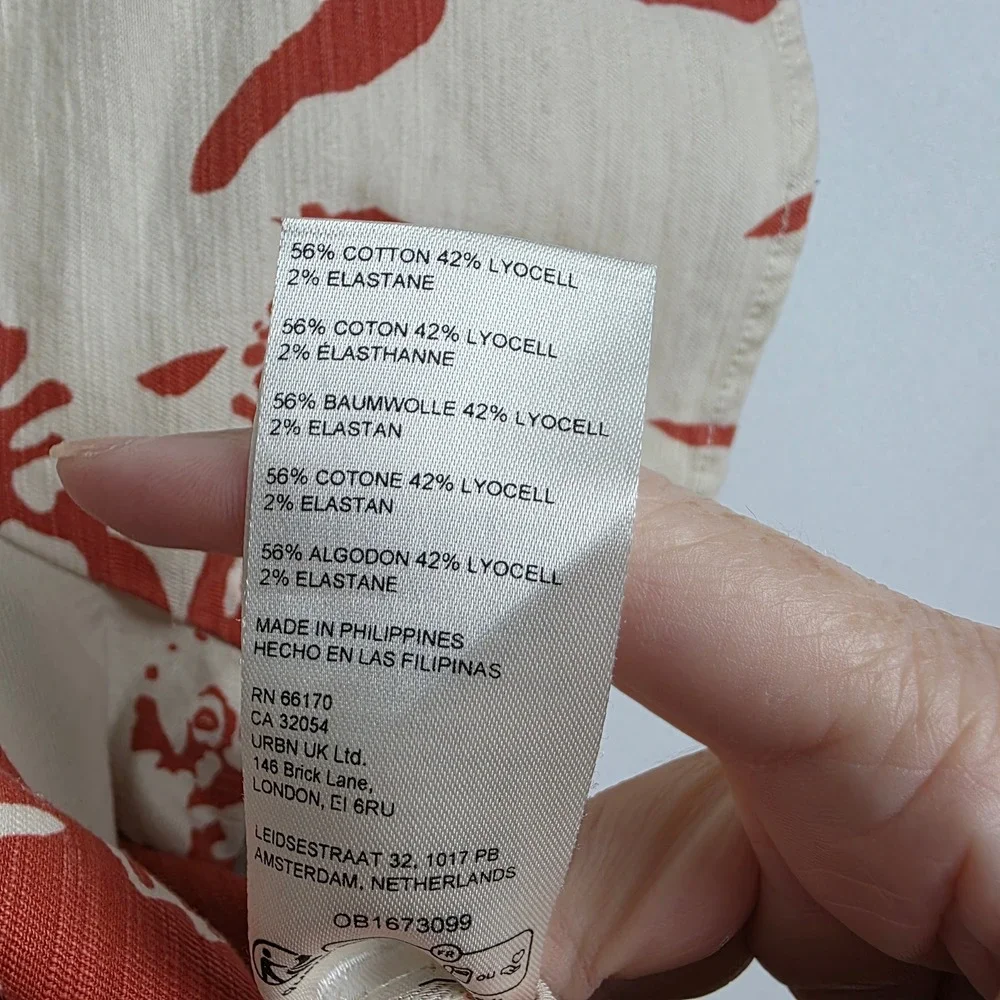 Anthropologie Rust Floral Wide Leg Jumpsuit XXS V-Neck Smocked Waist OB1673099 - Picture 5 of 9